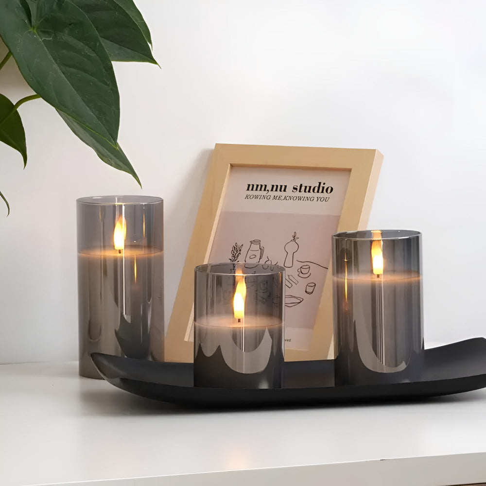 Ethereal 3D Flameless Candle Set | Realistic Flame, Timer & Dimming