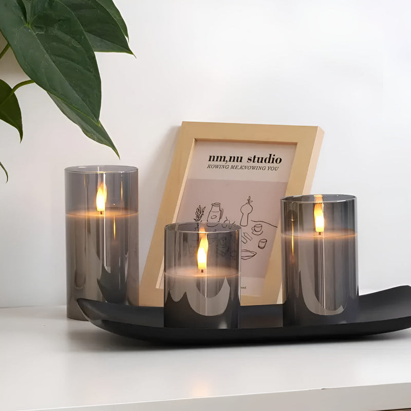Ethereal 3D Flameless Candle Set | Realistic Flame, Timer & Dimming