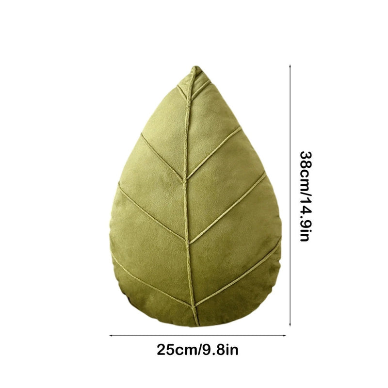 Wren Verdant Flourish Leaf Shaped Cushion | Soft Cover, Living Room