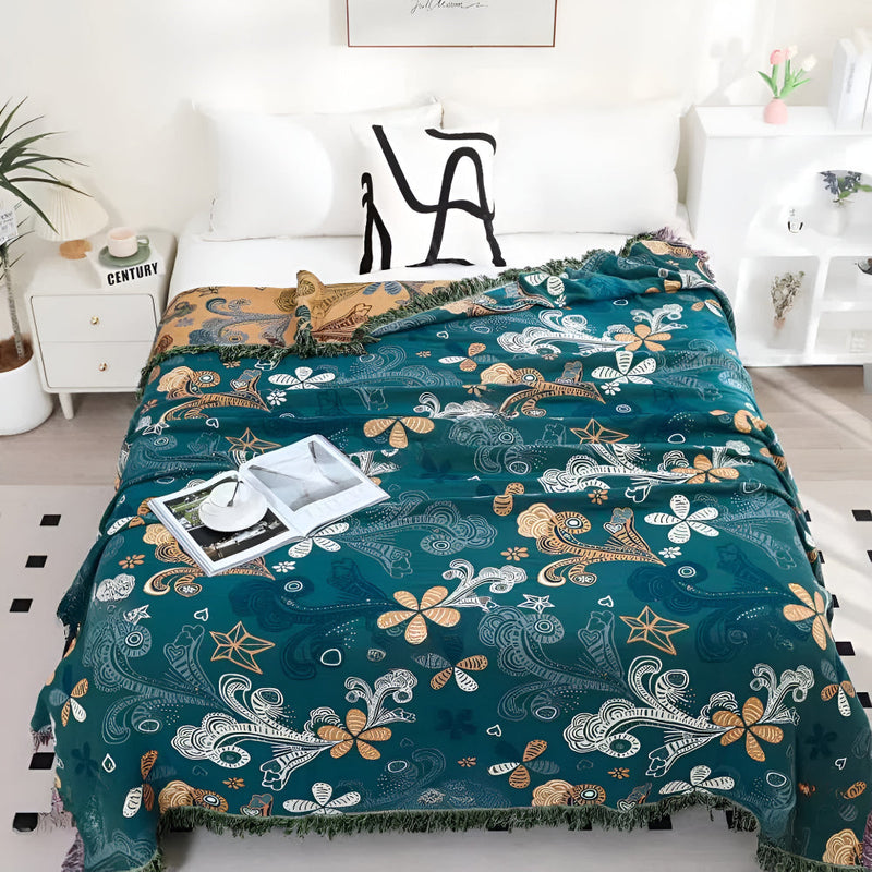 Birch Exotic Floral Throw Blanket | Floral Pattern, Year-Round