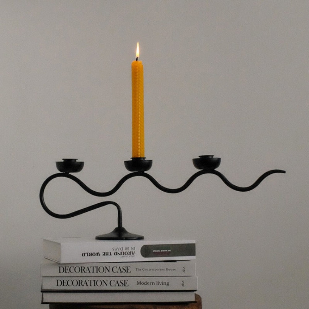 Tri Iron Twisted Taper Candle Holder