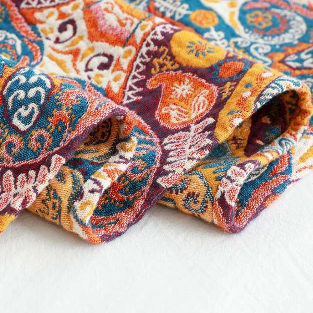 Cotton Bath Towel | Boho Geometric Floral