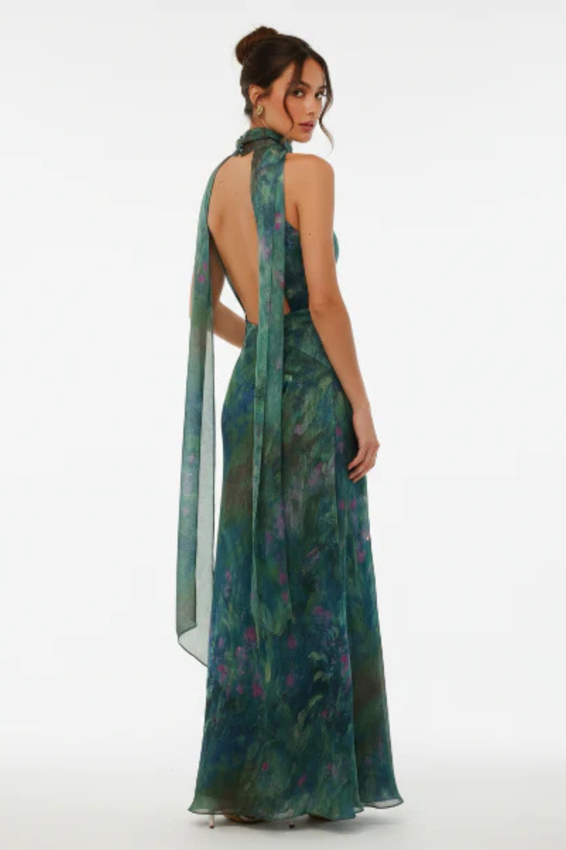 Juliette Women's Printed Maxi Dress - fabric and finish detail
