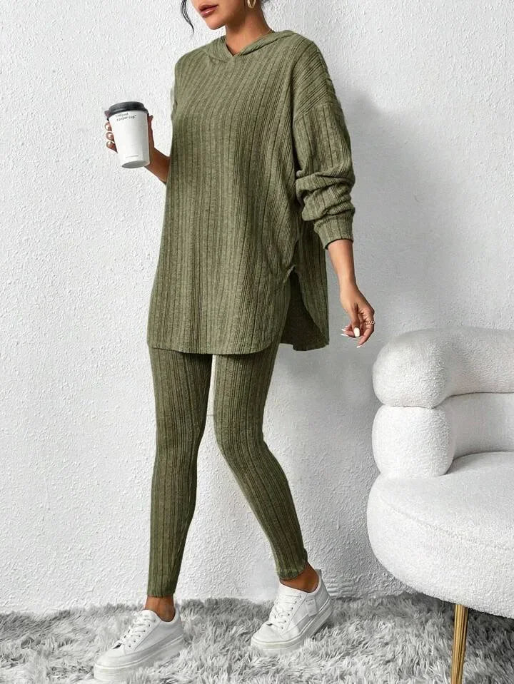 Sienna Women's Ribbed Knit Knit Lounge - close-up detail