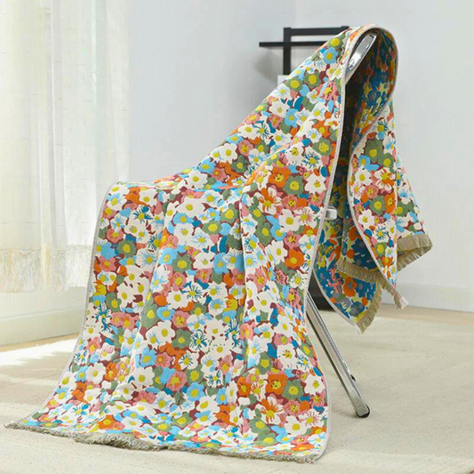 Reversible Cotton Bath Towel | Floral, Quick-Dry