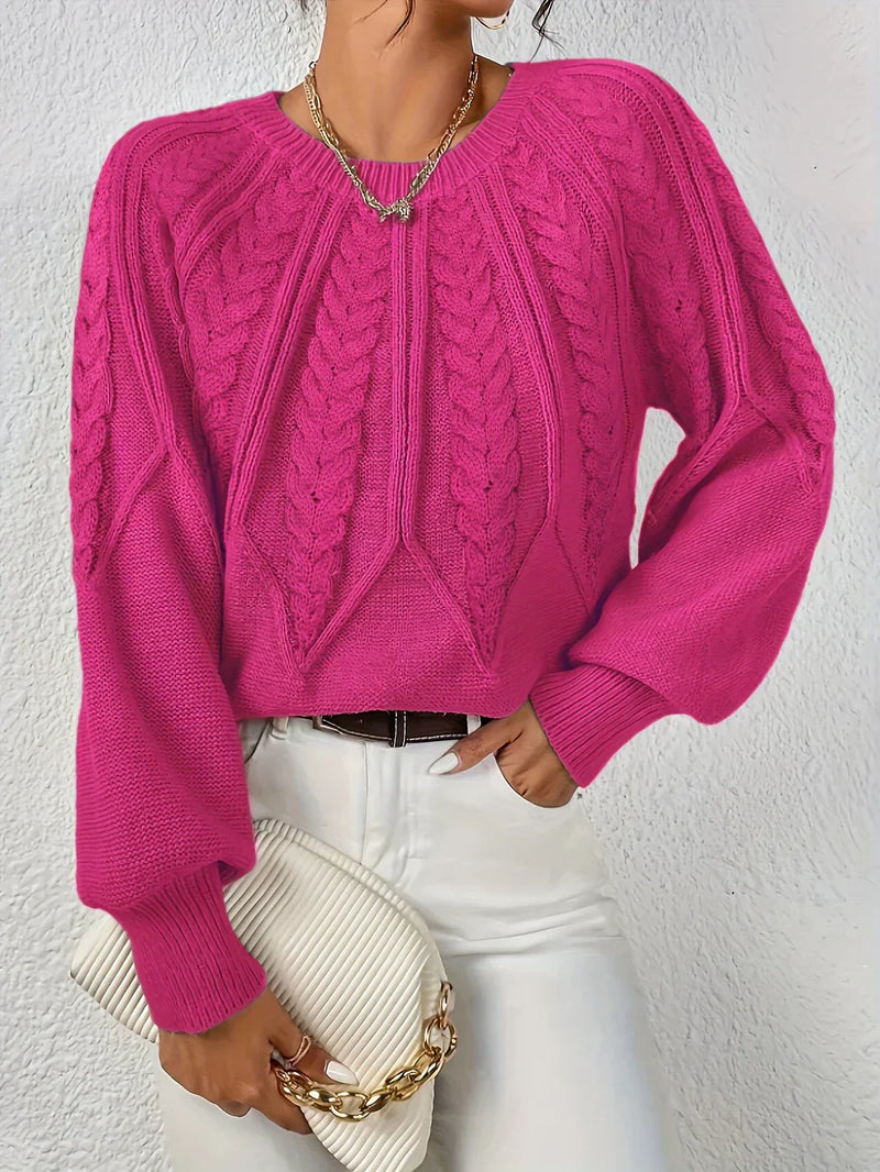 Tilda Women's Cable Knit Sweater - flat lay