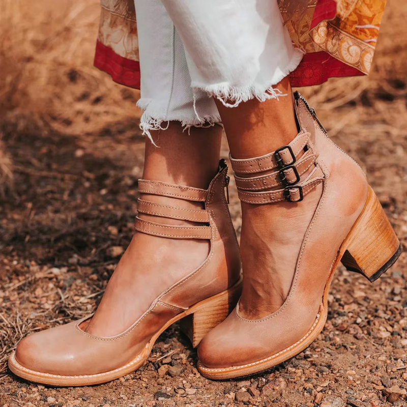 Ava Women's Block Heel Ankle Boots - front view