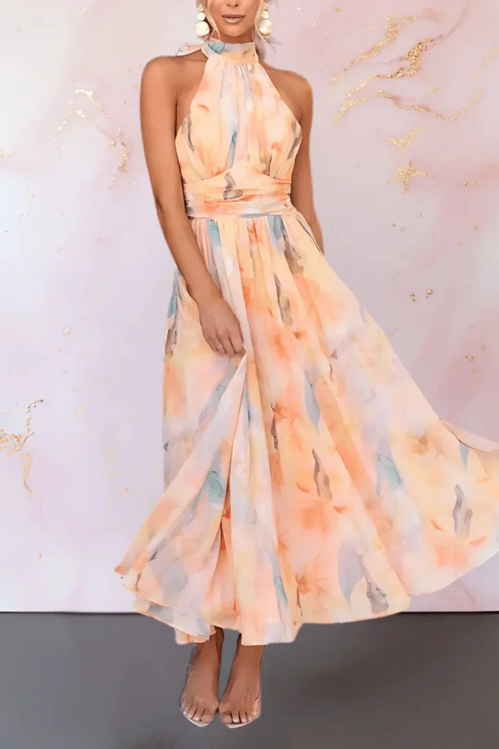 Ava Women's Floral Maxi Dress - styled view
