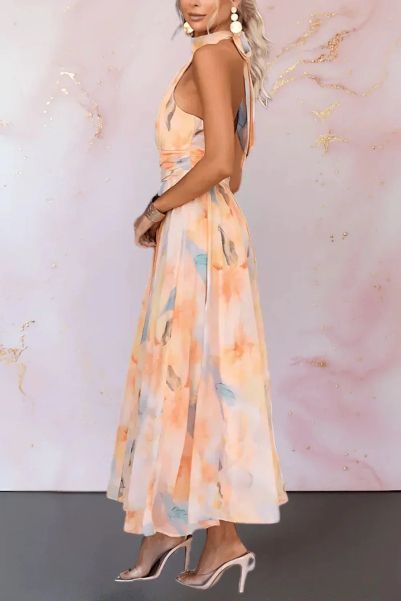Ava Women's Floral Maxi Dress - fabric and finish detail