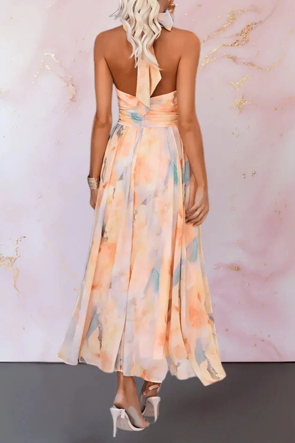 Ava Women's Floral Maxi Dress - back view