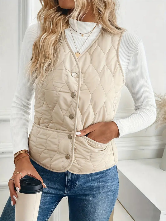 Rhea Women's Quilted Vest - styled view
