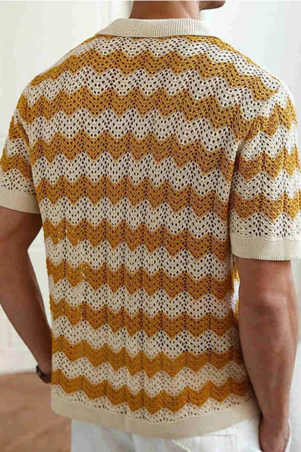 Tristan Men's Crochet Shirt - shown in use