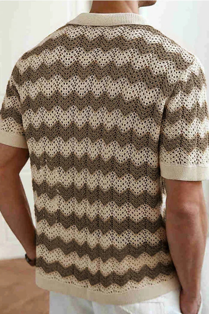 Tristan Men's Crochet Shirt - styled view