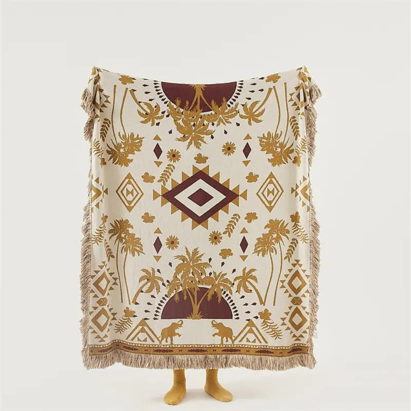 Azura Boho Geometric Knit Blanket