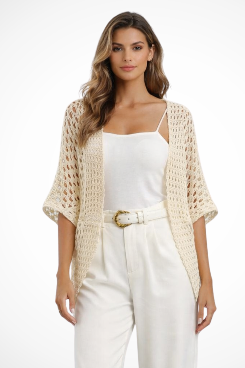 Maya Women's Crochet Cardigan - full-length view