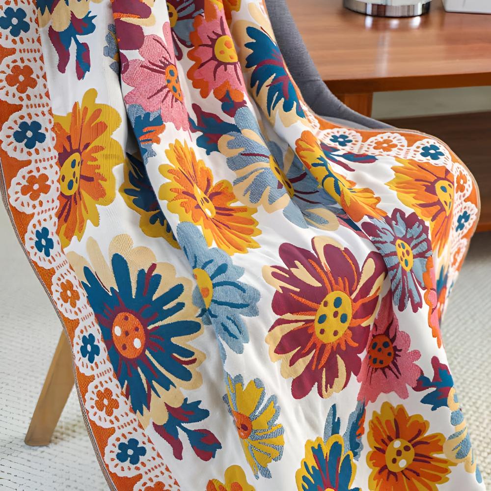 Reversible Cotton Bath Towel | Floral Print