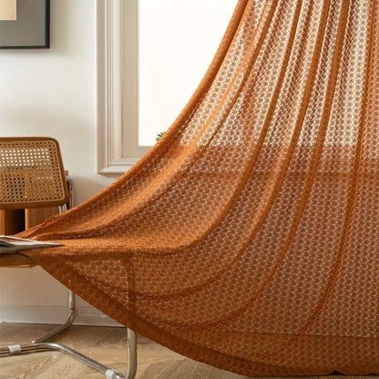 Amber Glow Boho Crochet Curtain | Light-Filtering, Rod Pocket