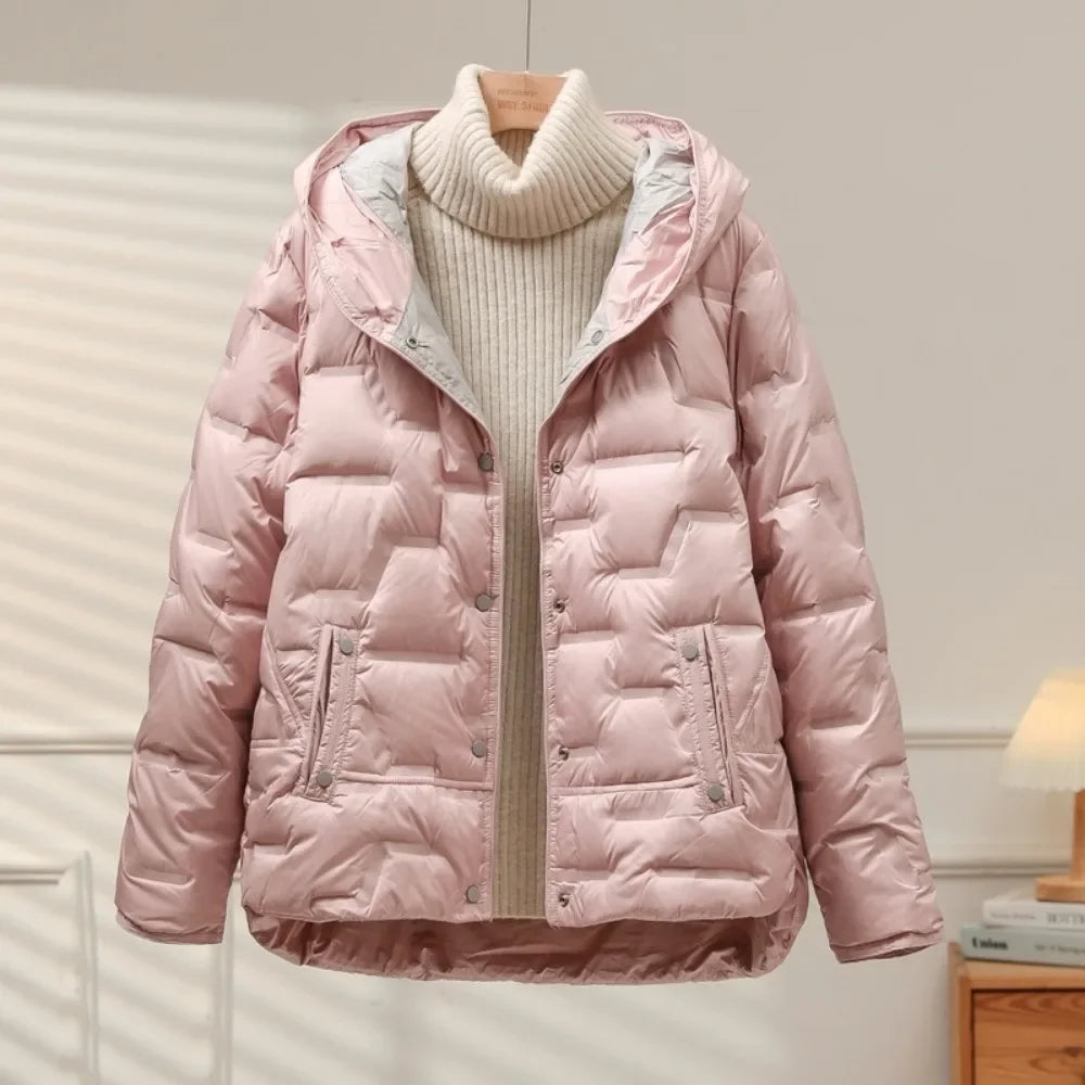 Ruby Women's Puffer Jacket - fabric and finish detail