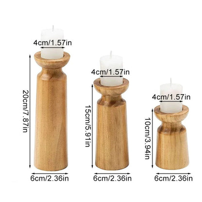 Heirloom Carved Pine Candle Holders