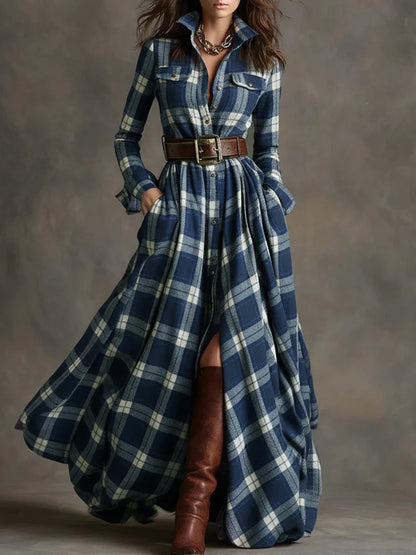 Camille Women's Plaid Dress - front view