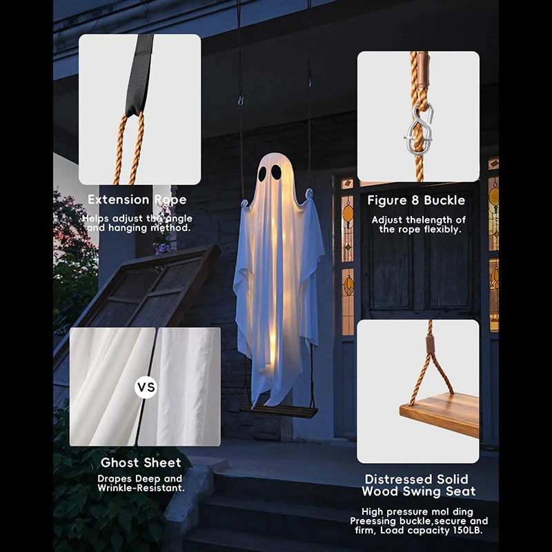 Meadow Solar Halloween Decoration - fabric and finish detail