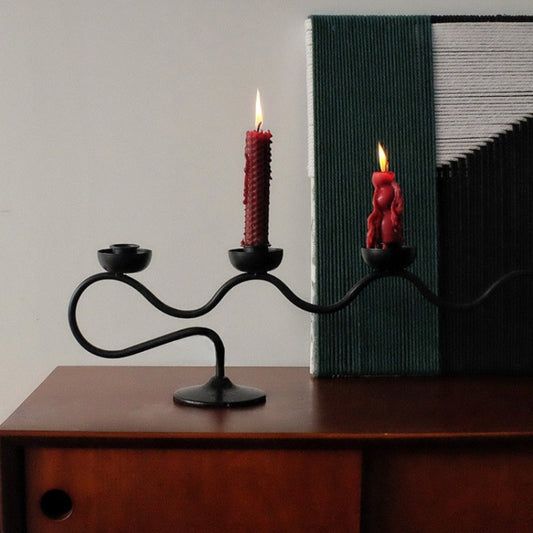 Tri Iron Twisted Taper Candle Holder