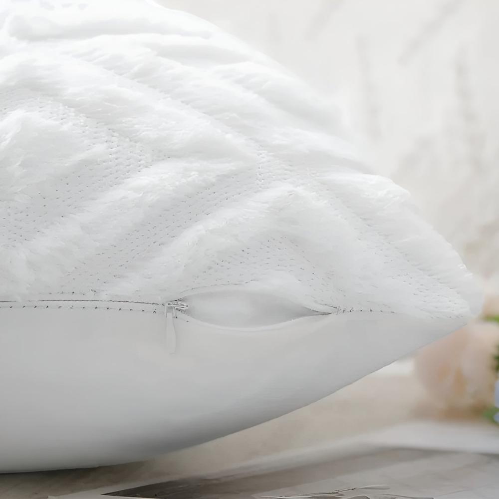 3D Diamond Cotton-Linen Cushion Cover | Textured Weave, Hidden Zip