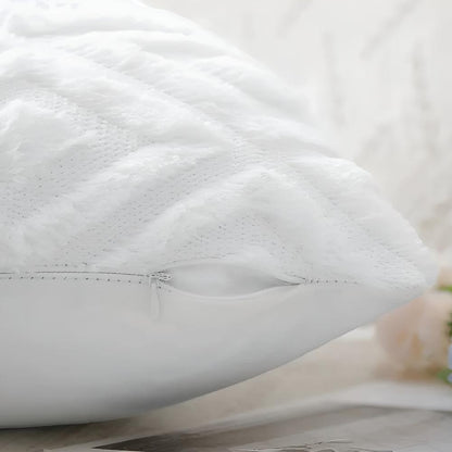 3D Diamond Cotton-Linen Cushion Cover | Textured Weave, Hidden Zip