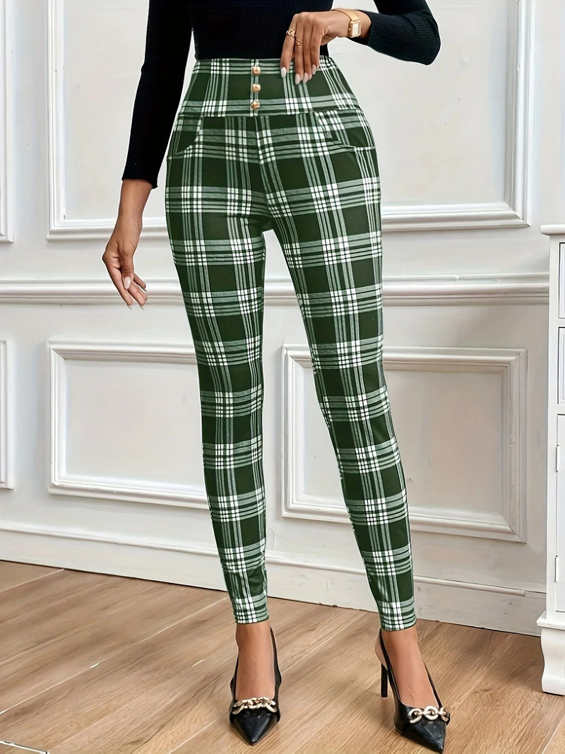 Odette Women's Plaid Leggings - front view