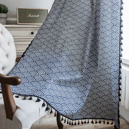 Tidal Scales Curtain | Fish-Scale Pattern, Eco Cotton