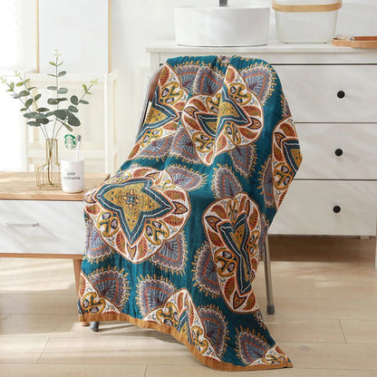 Reversible Cotton Bath Towel | Diamond & Floral