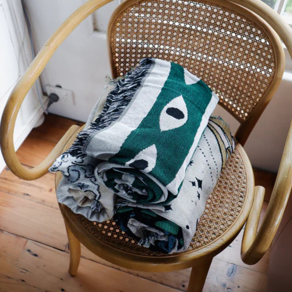 Snake Labyrinth Cotton Throw Blanket