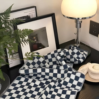 Cotton Towel | Retro Checkered, Textured