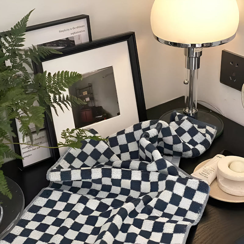 Cotton Towel | Retro Checkered, Textured