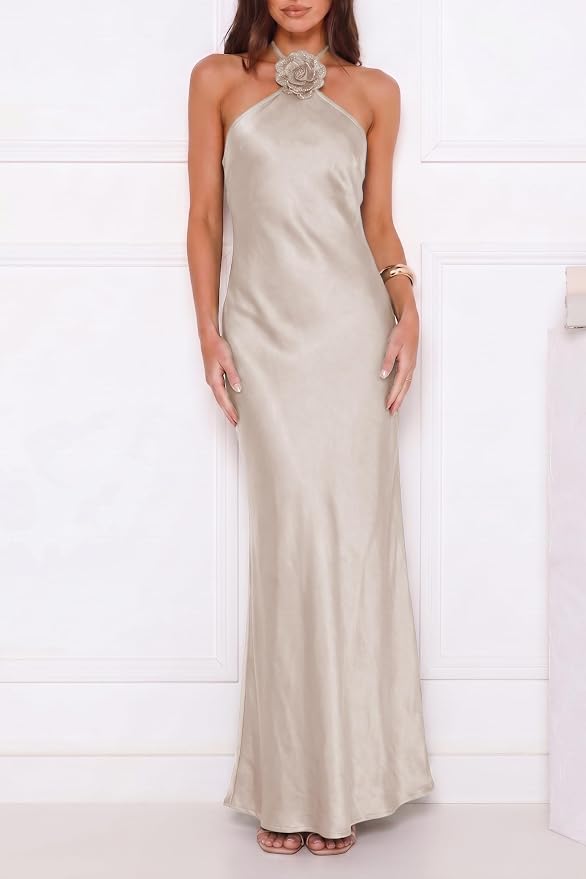Yvette Women's Maxi Dress - fabric and finish detail