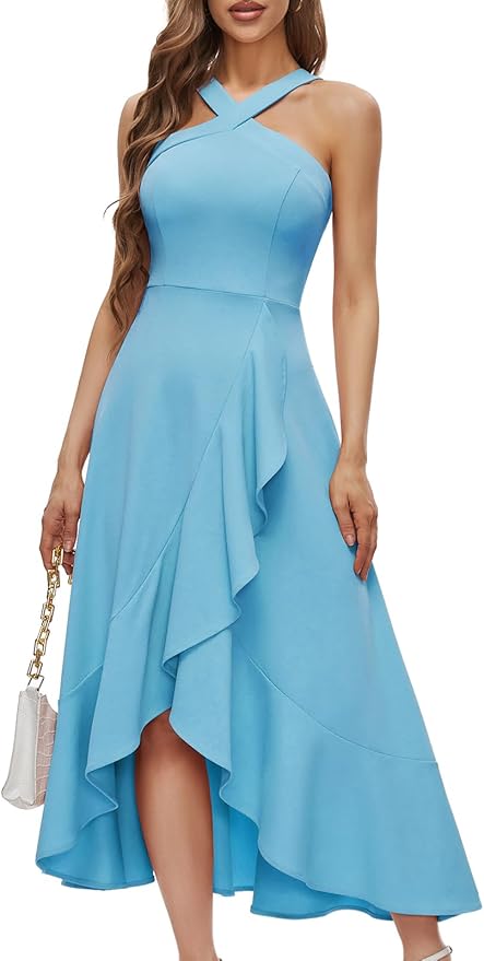 Astrid Women's Ruffled Maxi Dress - back view