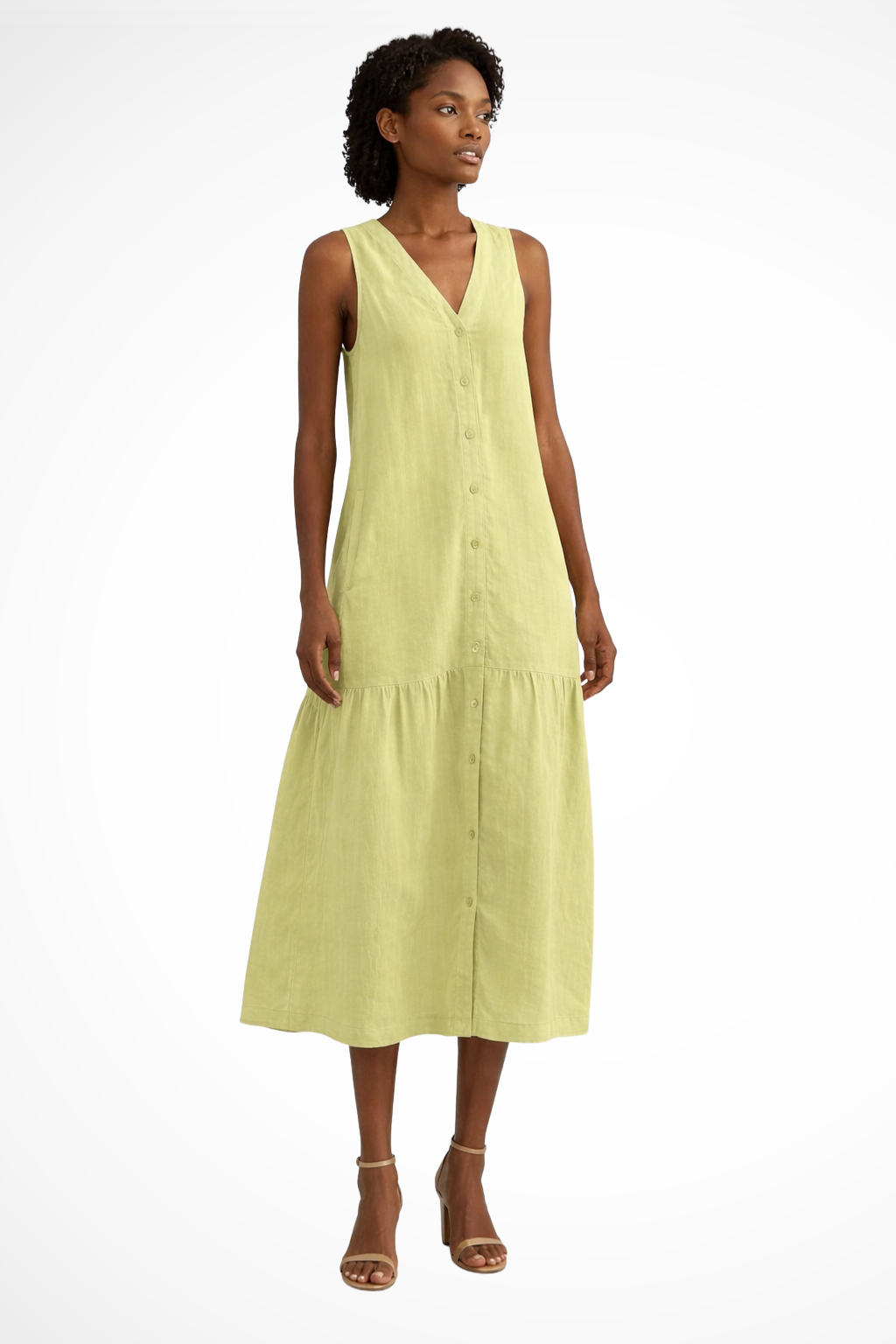 Anaïs Women's Linen Maxi Dress - back view