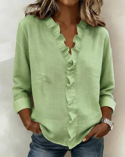 Uma Women's Blouse - fabric and finish detail