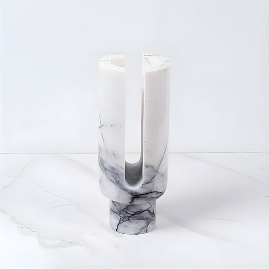 Eclipse Marble Sculptural Candle Holder