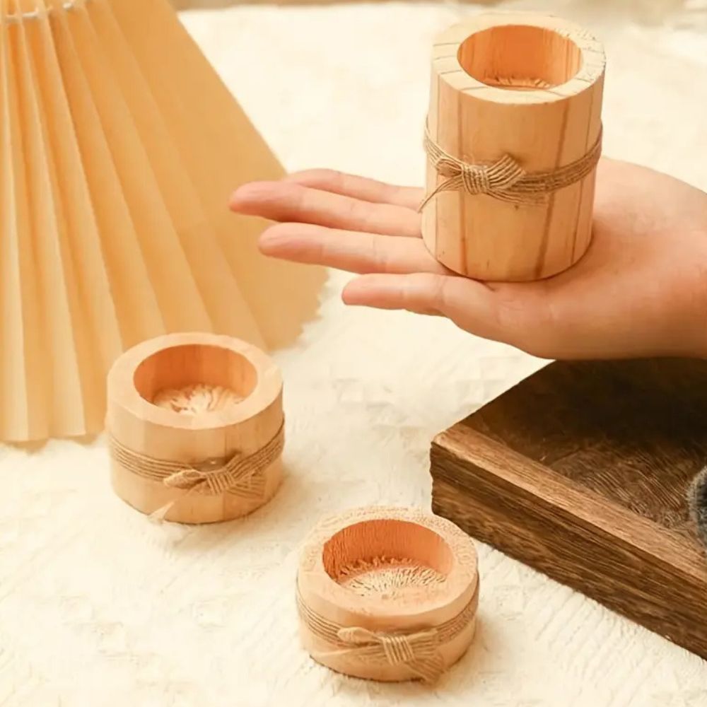 Handcrafted Bamboo Candle Holders | Set of 3