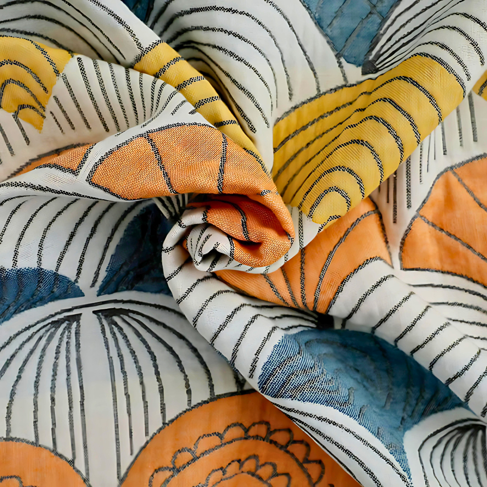 Cotton Bath Towel | Shell Jacquard Print