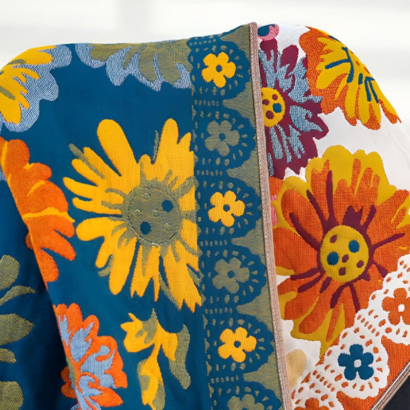 Reversible Cotton Bath Towel | Floral Print