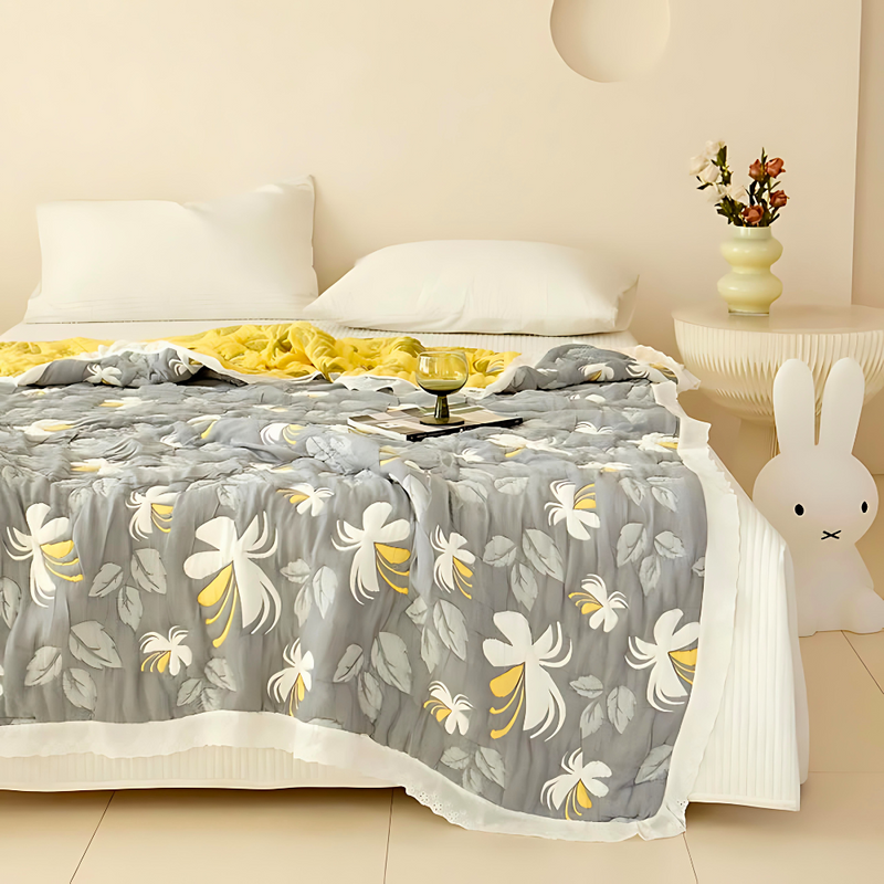Elegant Floral Summer Blanket | Floral Pattern, Breathable