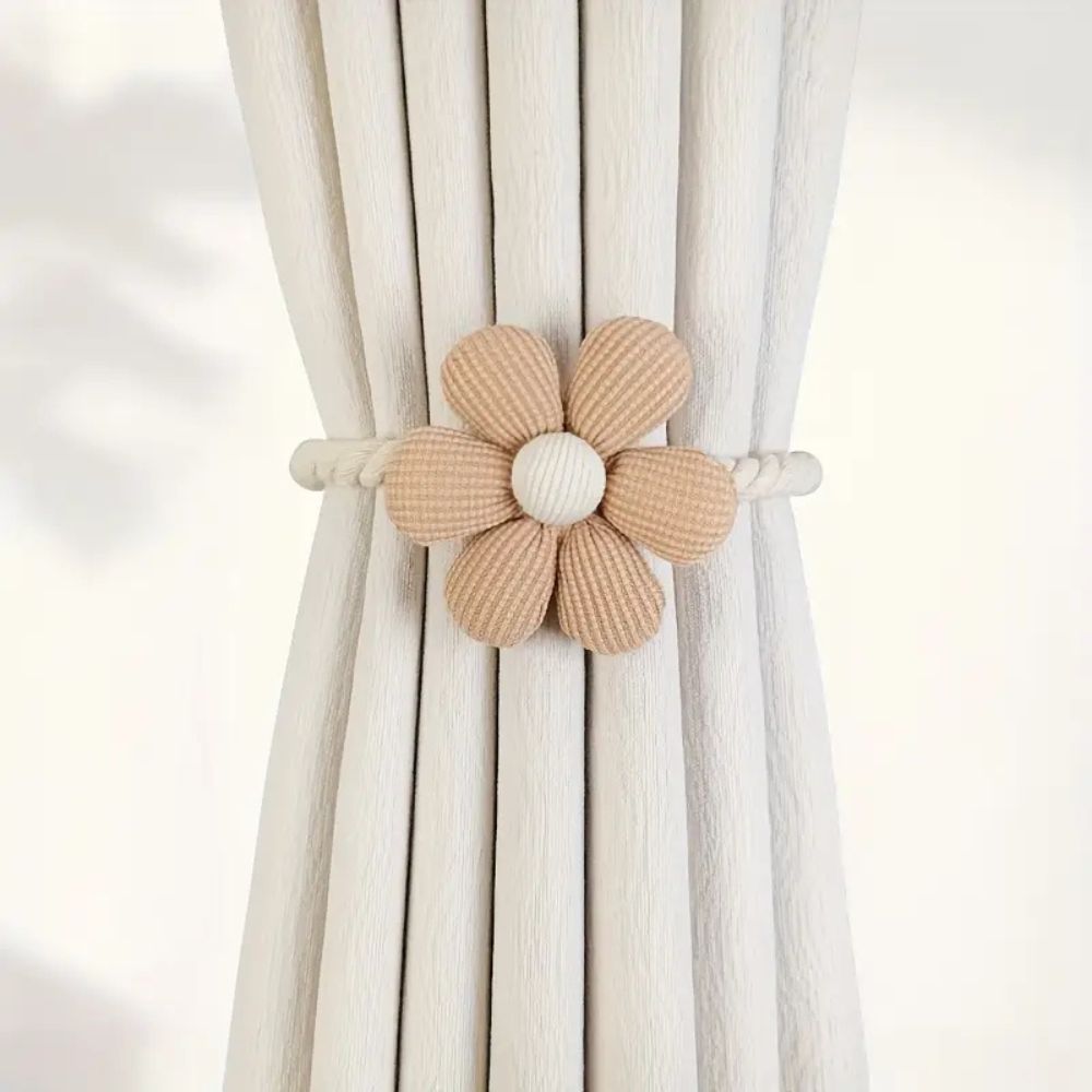 Delicate Flower Magnetic Curtain Tie Backs | No-Drill, 2-Pack