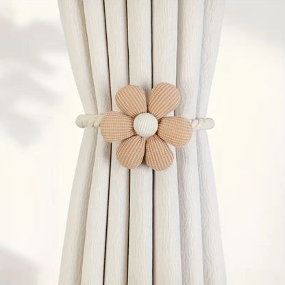 Delicate Flower Magnetic Curtain Tie Backs | No-Drill, 2-Pack