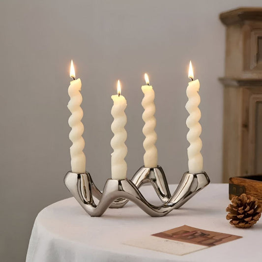 Cosmic Ripple Ceramic Candle Holder