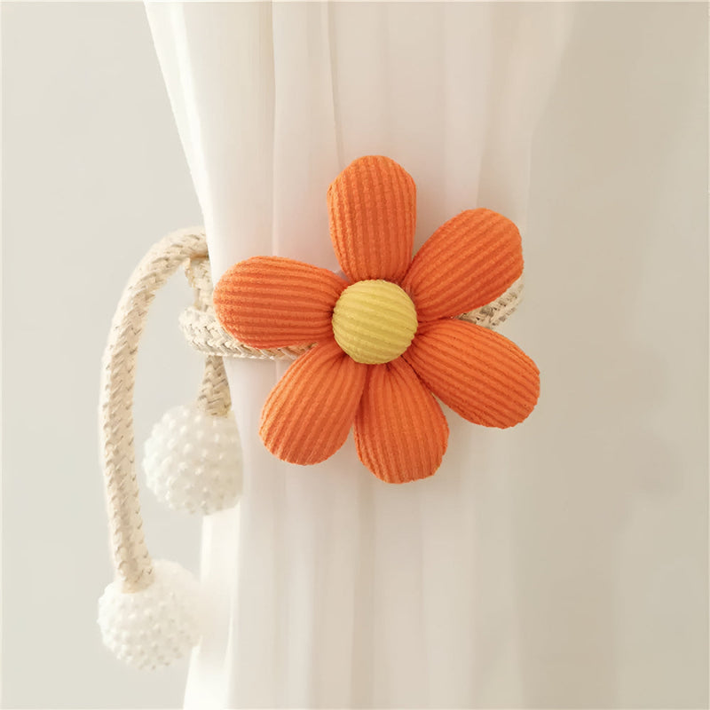 Whimsical Flower Curtain Tie Backs | Pearl Buckle, Embroidered