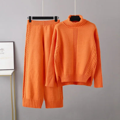 Mira Women's Cable Knit Two-piece Set - shown in use
