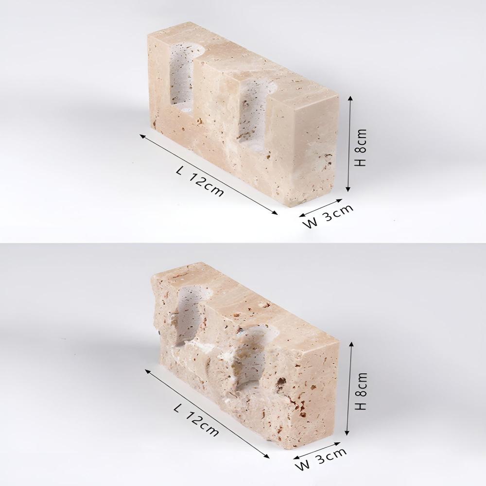 Timeless Travertine Stone Candle Stand