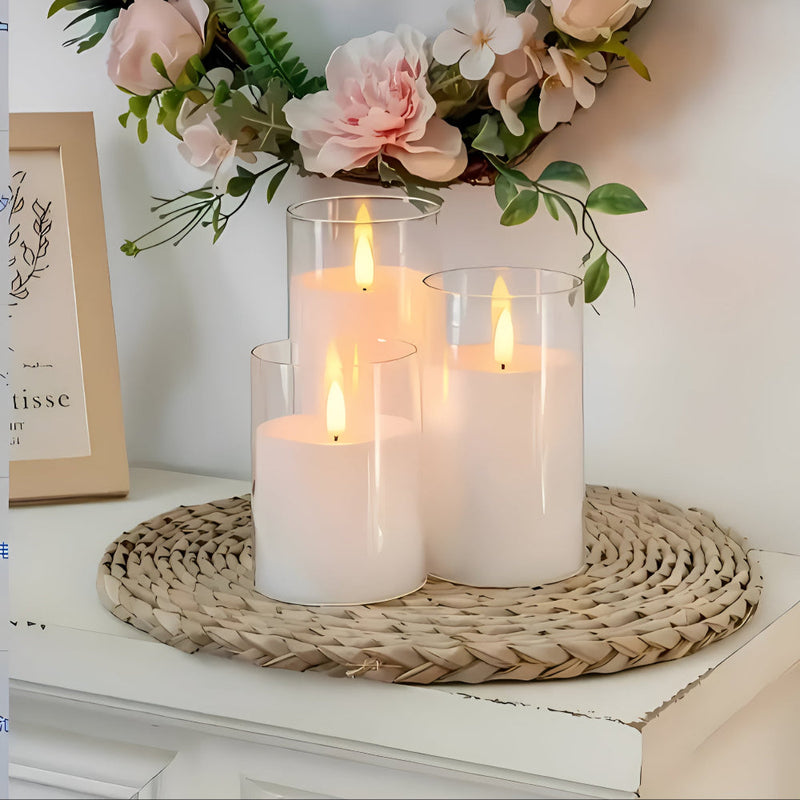 Ethereal 3D Flameless Candle Set | Realistic Flame, Timer & Dimming